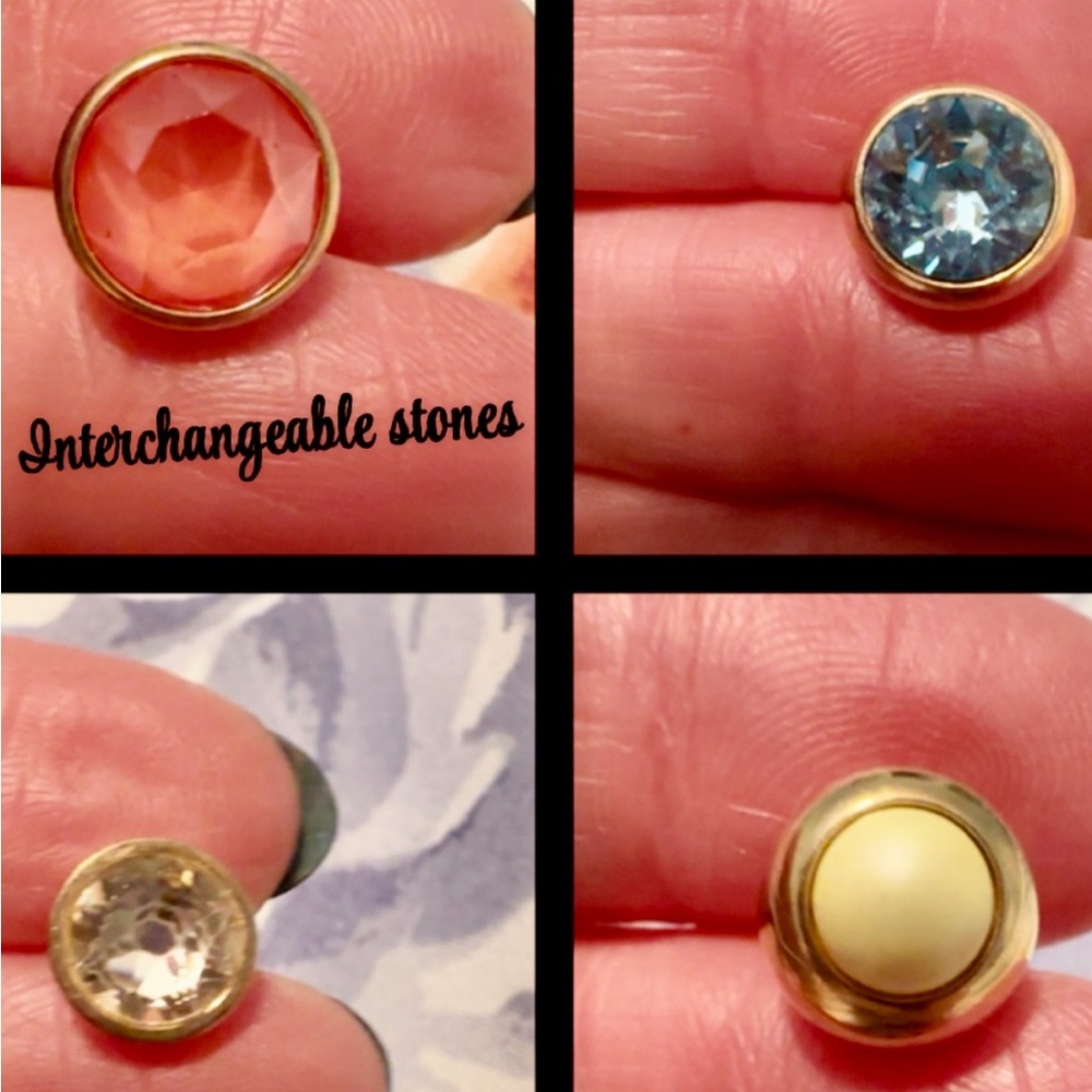 Qudo Gold Ring With 5 Interchangeable Stones - image 2